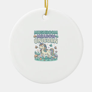 Ornamento De Cerâmica Camisa Unicórnio Fungo Prado Unicórnio T-Shirt Des