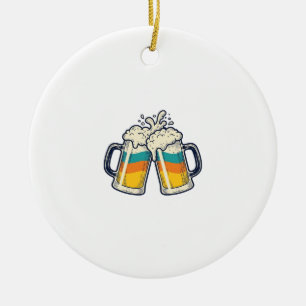 Ornamento De Cerâmica Camisa Vector de Caneca de Cerveja Arco-Íris Vinta