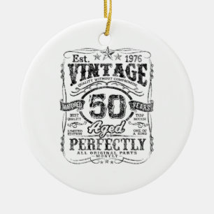 Ornamento De Cerâmica Camisa Vintage 1976 Edição Limitada 50 Anos de Ida