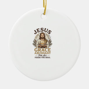 Ornamento De Cerâmica Camisa Vintage de Boliche Jesus Gráfico Cristão_1