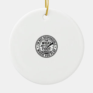Ornamento De Cerâmica Camisa Vintage de Design de Aviso de Pé de Futebol