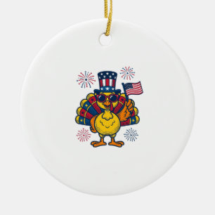 Ornamento De Cerâmica Camisa Vintage de Fogos de Artifício de Peru Patri