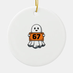 Ornamento De Cerâmica Camisa Vintage Fantasma Número 67 Design de Hallow