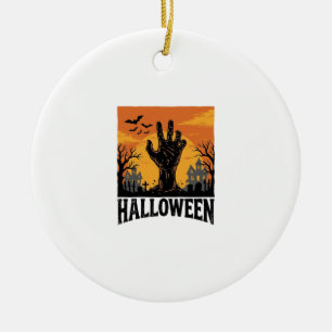 Ornamento De Cerâmica Camisa Vintage Halloween Cemitério Mão Zumbi Desen