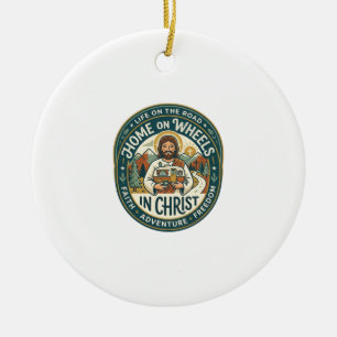 Ornamento De Cerâmica Camisa Vintage Jesus RV Camper Life Gráfico Cristã