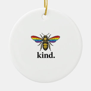 Ornamento De Cerâmica Camisa Vintage Kind Bee Asa Arco-íris Design (2)_1
