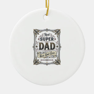 Ornamento De Cerâmica Camisa Vintage Super Pai Melhor Pai de Todos os Te