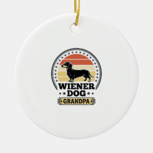Ornamento De Cerâmica Camisa Vintage Wiener Dog Grandpa Dachshund Design