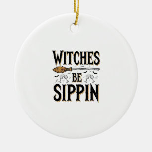 Ornamento De Cerâmica Camisas de Bebida de Halloween Vintage para Bruxas