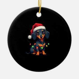 Ornamento De Cerâmica Camisas de Natal de árvore de cães Dachshund Prese