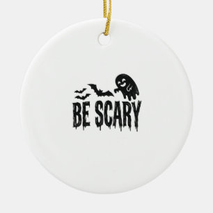 Ornamento De Cerâmica Camiseta Assustadora de Morcego Fantasma Vintage d