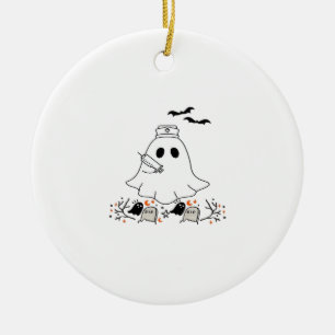 Ornamento De Cerâmica Camiseta Clássica Design de Halloween Enfermeira F