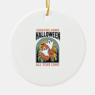 Ornamento De Cerâmica Camiseta Contagem Regressiva de Halloween Gráfico