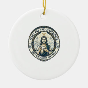 Ornamento De Cerâmica Camiseta de Afirmações de Saúde Mental de Jesus In