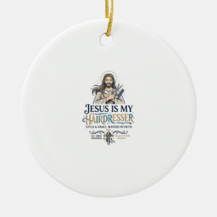 Ornamento De Cerâmica Camiseta de Cabeleireiro Salão de Beleza Jesus Ins