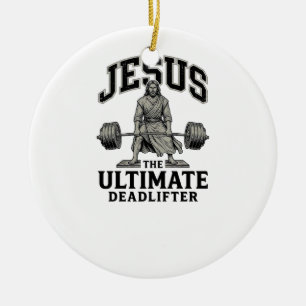 Ornamento De Cerâmica Camiseta de ginásio vintage Jesus Ultimate Deadlif