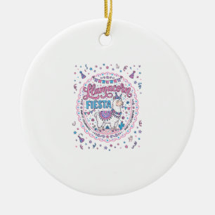 Ornamento De Cerâmica Camiseta Divertida da Festa do Llamacorn Unicórnio