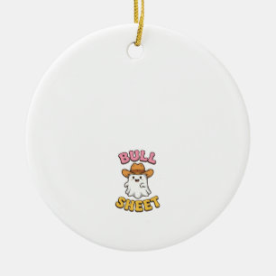 Ornamento De Cerâmica Camiseta engraçada vintage de cowboy fantasma fofo