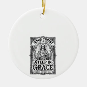 Ornamento De Cerâmica Camiseta Gráfica Amante do Chá Jesus Cristão