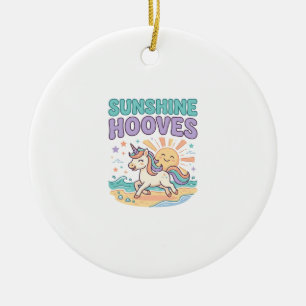 Ornamento De Cerâmica Camiseta Gráfica Tendência Cascos Unicórnio Luz So