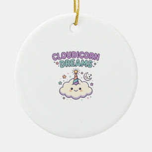 Ornamento De Cerâmica Camiseta Gráfica Tendência Sonhos Unicórnio Nublad