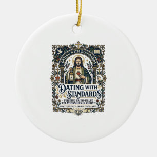 Ornamento De Cerâmica Camiseta Humor Relacionamento Cristão Namorando Je