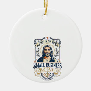 Ornamento De Cerâmica Camiseta Jesus Boutique Dono de Pequena Empresa Cr