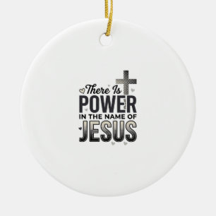Ornamento De Cerâmica Camiseta Jesus Power Tipografia Vintage Religiosa