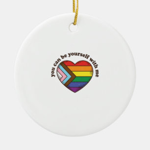Ornamento De Cerâmica Camiseta Orgulho Coração Você Pode Ser Você Mesmo