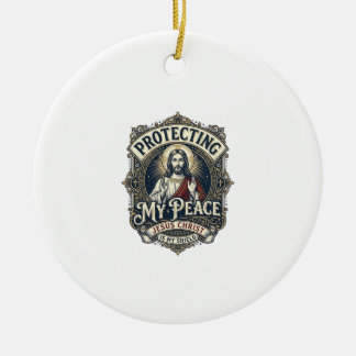 Ornamento De Cerâmica Camiseta Respeito Pela Jesus Limites Fé