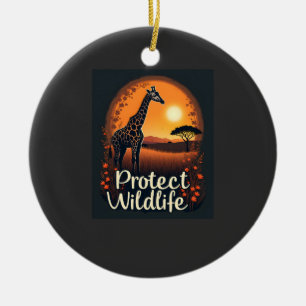 Ornamento De Cerâmica Camiseta sem Mangas Girafa da Savana