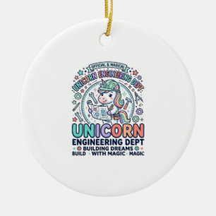 Ornamento De Cerâmica Camiseta T Unicórnio Engenharia Dept Bold Tipograf