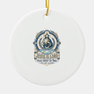 Ornamento De Cerâmica Camiseta Vintage Escatologia Profecia Jesus Cristã