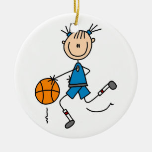 Ornamento De Cerâmica Camisetas de jogadores de basquete de Stick Figure