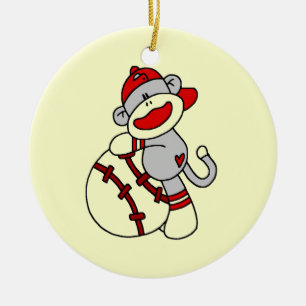 Ornamento De Cerâmica Camisetas e Presentes de Beisebol do Macaco de Mei