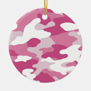 Ornamento De Cerâmica Camo cor-de-rosa