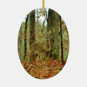 Ornamento De Cerâmica Camo Verde, Camouflage Deer