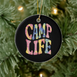Ornamento De Cerâmica Camp Life Tie-Die Retro<br><div class="desc">Camp Life Tie-Die Retro</div>