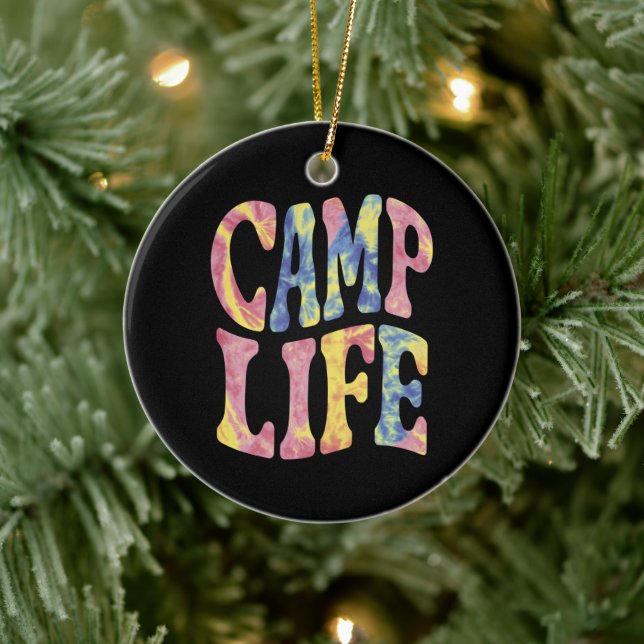 Ornamento De Cerâmica Camp Life Tie-Die Retro (Árvore)