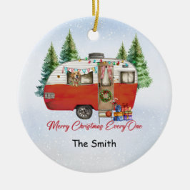 Ornamento De Cerâmica Campanha a carrinha de Natal para o Camper