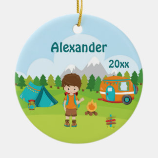 Ornamento De Cerâmica Campanha de bombeiros para garotos de acampamento