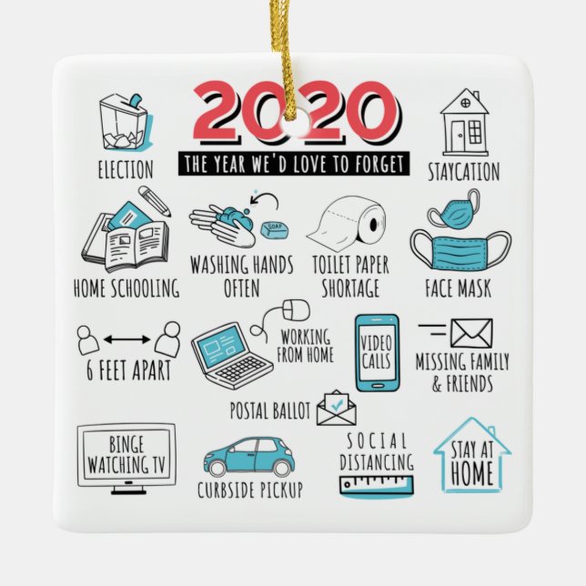 Ornamento De Cerâmica Campanha de Natal 2020 (Frente)