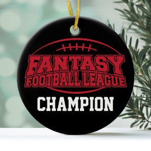Ornamento De Cerâmica Campeão de Futebol da Fantasy - Presente Esportivo