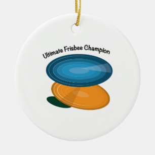 Ornamento De Cerâmica Campeão do Frisbee
