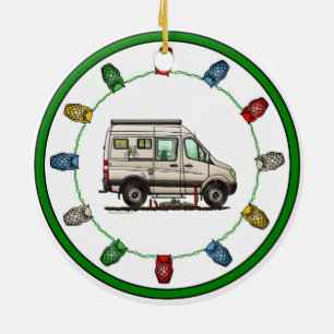 Ornamento De Cerâmica Camper Camper Van RV feliz