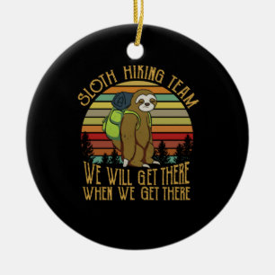 Ornamento De Cerâmica Camper Gift Vintage Sloth Hiking Team Birthday