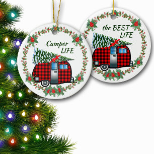 Ornamento De Cerâmica Camper Life Best Life Retro Natal