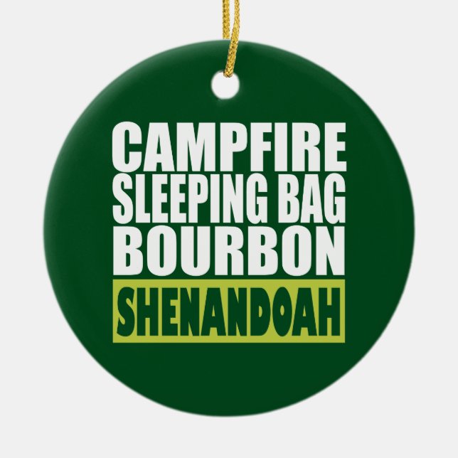 Ornamento De Cerâmica Campfire Sleing Bag Bourbon Shenandoah (Frente)