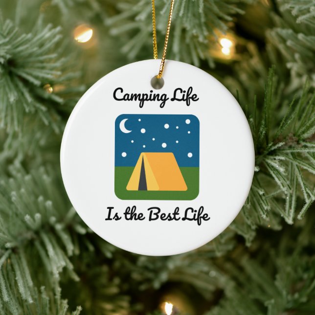 Ornamento De Cerâmica Camping Life é a melhor vida em um (Árvore)