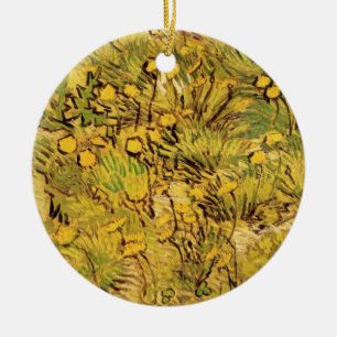Ornamento De Cerâmica Campo das flores amarelas por Vincent van Gogh